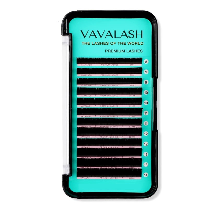 VAVALASH Eyelash Extensions 0.05 D Curl 14mm Lash Extensions Supplies Individual Lashes Premium Silk Volume & Classic Lash Soft Matte Dark Professional Eyelashes Extension (0.05-D-14mm) - Image 1